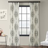 HPD Half Price Drapes Bedrukt 108 inch lang luxe katoen (1 paneel) verduisterende raamgordijnen voor slaapkamer en woonkamer, 50 W x 108 l, bloemen cacao damast, 50 inch B x 108 inch L (Pack van 1)
