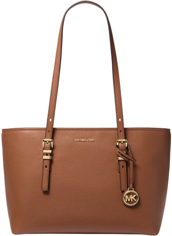 Michael Kors Quinn Medium Shopper Dames - Cognac - Leer - Schoudertas