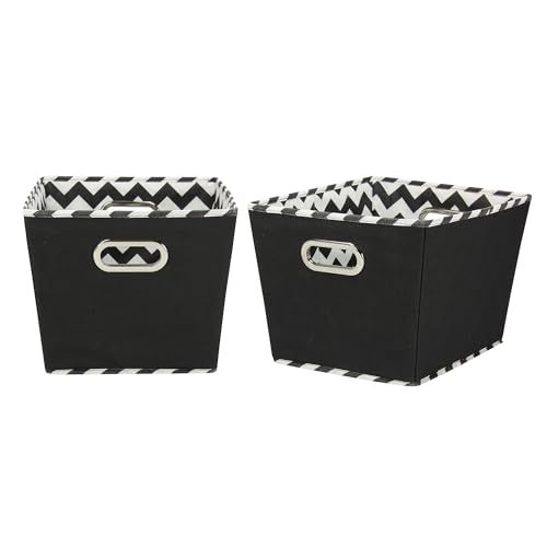 Medium Tapered Decorative Storage Bins - 2 Pack - Black Chevron