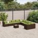 Maison Exclusive - Ensemble de meubles de jardin 11 pièces avec canapé et coussins, marron, en polyrotin