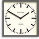 JONES CLOCKS® Box Railway Wandklok | Vierkante stationsklok | 25 cm | Donkergrijs