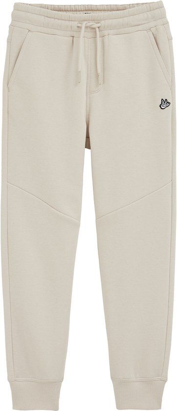 WE Fashion Jongens regular fit joggingbroek beige
