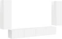 vidaXL TV Wandkast Set 4 stuks Hoogglans wit Bewerkt hout