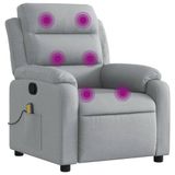 vidaXL Elektrische Massagestoel Licht Grijs Stof