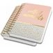 SIGEL JN601 Premium notitieboek, spiraalbinding, 16,8 x 21,5 cm, gestippeld, hardcover, stippen, roze/zwart/wit/goud, 2 stuks