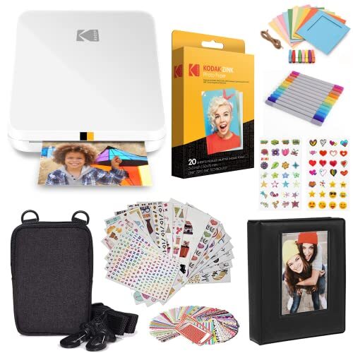 Kodak Step Slim Instant mobiele fotoprinter - Kit: 20 pakjes Zink papier, Geval, Fotoalbum, stiften, stickersets