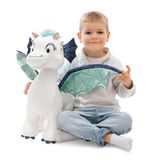 NICI 62433 Knuffeldraak Zafura 50 cm, wit, zacht pluchen met glittereffect