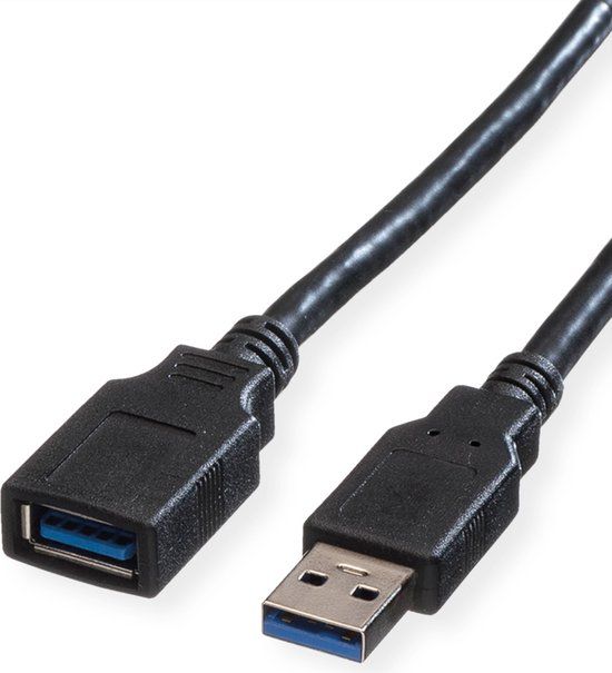 Value USB 3.2 Gen 1 Kabel, type A-A, M/F, wit, 1,8 m