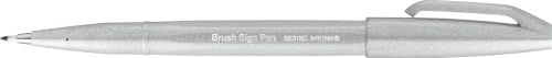 Pentel Arts Brush Sign Pen SES15C-N2X Penseelstift, lichtgrijs, 10 stuks