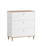 Schildmeyer Hilda Commode, wit mat / kunsteiken decoratie, 80 x 40 x 91,4 cm