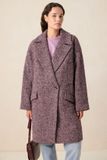Sissy-Boy Donkerrode herringbone wollen jas