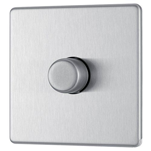 BG Electrical FBS81P-01 Dimmer Lichtschakelaar - Geborsteld Staal - 2-weg - 400W