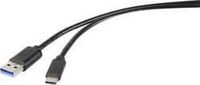 Renkforce RF-4535908 USB-kabel USB 3.2 Gen1 USB-A stekker, USB-C stekker 3.00 m Zwart