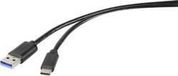 Renkforce RF-4535908 USB-kabel USB 3.2 Gen1 USB-A stekker, USB-C stekker 3.00 m Zwart