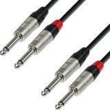 Adam Hall K4 TPP 0150 1.5m 2 x 6.35mm TRS 2 x 6.35mm TRS Zwart, Zilver audio kabel