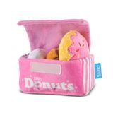 Barkbox Hondenspeelgoed - Barker's Dozijn Donuts Pluche 4-in-1 Multi Part Interactief Hondenspeelgoed voor honden en puppy's - Small