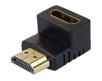 PremiumCord-adapter PremiumCord HDMI-adapter, vergulde HDMI-stekker type A stekker naar bus, 90° gebogen, voor Full HD 1080p 3D, kleur zwart kphdma-5
