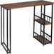 And Outdoormatch table de bar avec espace de rangement - Noir/Hêtre foncé
