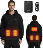 VEVOR Verwarmde Hoodie, Unisex, Zwart, XXXL