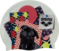 arena HD Swimming Cap, wit/bont