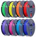 PLA+ Filament bundle, 250 gram x 8, 8 rolls, multicolor, 1.75 mm
