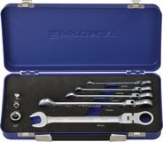 Promat 8-delige steek-/ringratelsleutel-set flexibele kop - 8-19mm