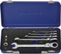 Promat 8-delige steek-/ringratelsleutel-set flexibele kop - 8-19mm