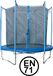 Garlando - Combi S - Trampoline met Veiligheidsnet - voor Kinderen en Volwassenen - Rond - 183 cm - met Veilige Rand - Blauw