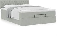 Maison Exclusive - Cadre de lit ottoman avec matelas, gris clair, 140x190 cm, velours