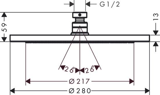 Hansgrohe Croma 280 1jet EcoSmart Hoofddouche - Brushed Bronze