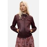 Desigual imitatieleren jas - donkerrood