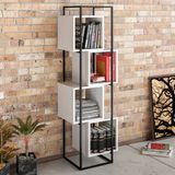 Merkloos Asir Boekenplank - Zwart/wit - 52 x 160 x 38 cm