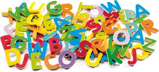 Djeco Houten Magneten 83 Small Letters - Kleurrijk