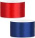 Merkloos Sierlinten/cadeaulinten/satijnen linten - Set 2x stuks - rood en navy - 38 mm x 25 meter