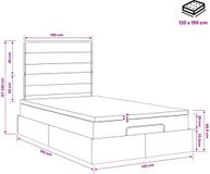 vidaXL Ottoman bed met matras, donkergrijs, 120 x 190 cm, stof