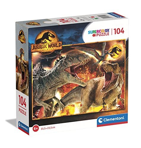 Clementoni Supercolor Jurassic World Dominion-104 puzzel voor kinderen 6 jaar, Made in Italy, meerkleurig, 80512