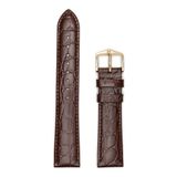 Hirsch Bracelet - Crocograin Brun Foncé - Cuir - 10 mm