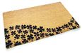 Omgoods - Grande paillasson en coco avec motif porte-bonheur (trèfle à quatre feuilles) 75 x 45 cm