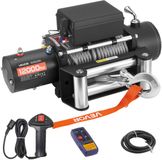 VEVOR Elektrische Lier, 5400 Kg, 12V DC Elektrische Lier met 24 M Stalen Kabel, Draadloze En Bekabelde Afstandsbediening, IP55 Off-Road Lier voor Het Slepen van SUV's, Jeeps, Aanhangers, Boten En SUV's