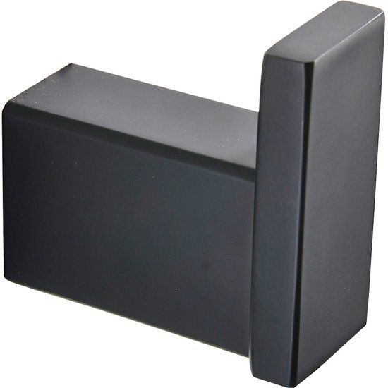 XIVADA Handdoekhaak Noto - Met schroefset - RVS - Zwart - 1 stuk