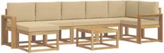 vidaXL Salon de jardin 8 pièces Blanc et Beige Polyester