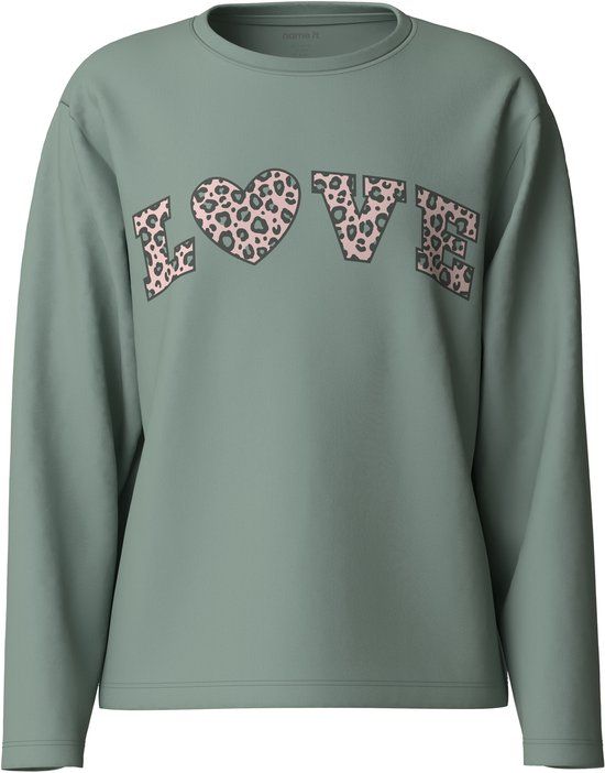 NAME IT NKFVEEN LS NREG TOP Meisjes Lange mouwen shirts Katoen 122/128 Groen Milieu