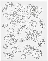 Creativ Company CC Toile à colorier, Papillons, D. 1,6 cm, taille 24x30 cm, 360 g, 1 pc
