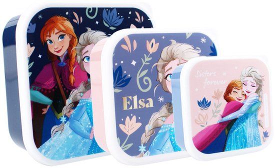Vadobag Frozen Snackbox en Fruitdoos Blauw en Roze - 3in1