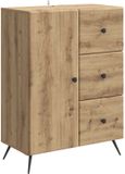 vidaXL Dressoir Artisanaal eiken 66 x 34,5 x 90 cm Bewerkt hout