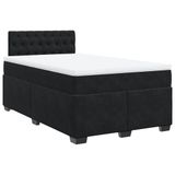 vidaXL Boxspringbed met matras, fluweel, zwart, 120x200 cm