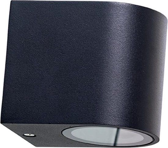 Dyberg Larsen Læsø Wandlamp - Matzwart - Cilinder - GU10 - IP44 - Buiten