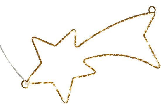 LOBERON Vallende ster met ledverlichting Glittera goudkleurig