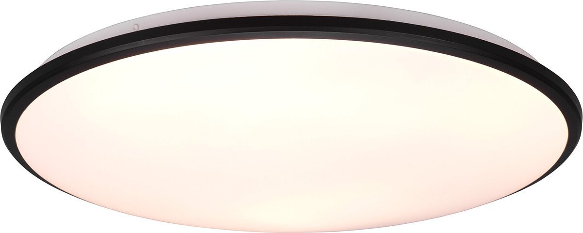 Reality - LED Plafondlamp - Plafondverlichting - 34W - Warm Wit 3000K - Dimbaar - Rond - Zwart - Kunststof