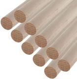 SOTECH 10 stuks beuken ronde stokken glad Ø30 x 800 mm houten | voor knutselwerk of als kapstok